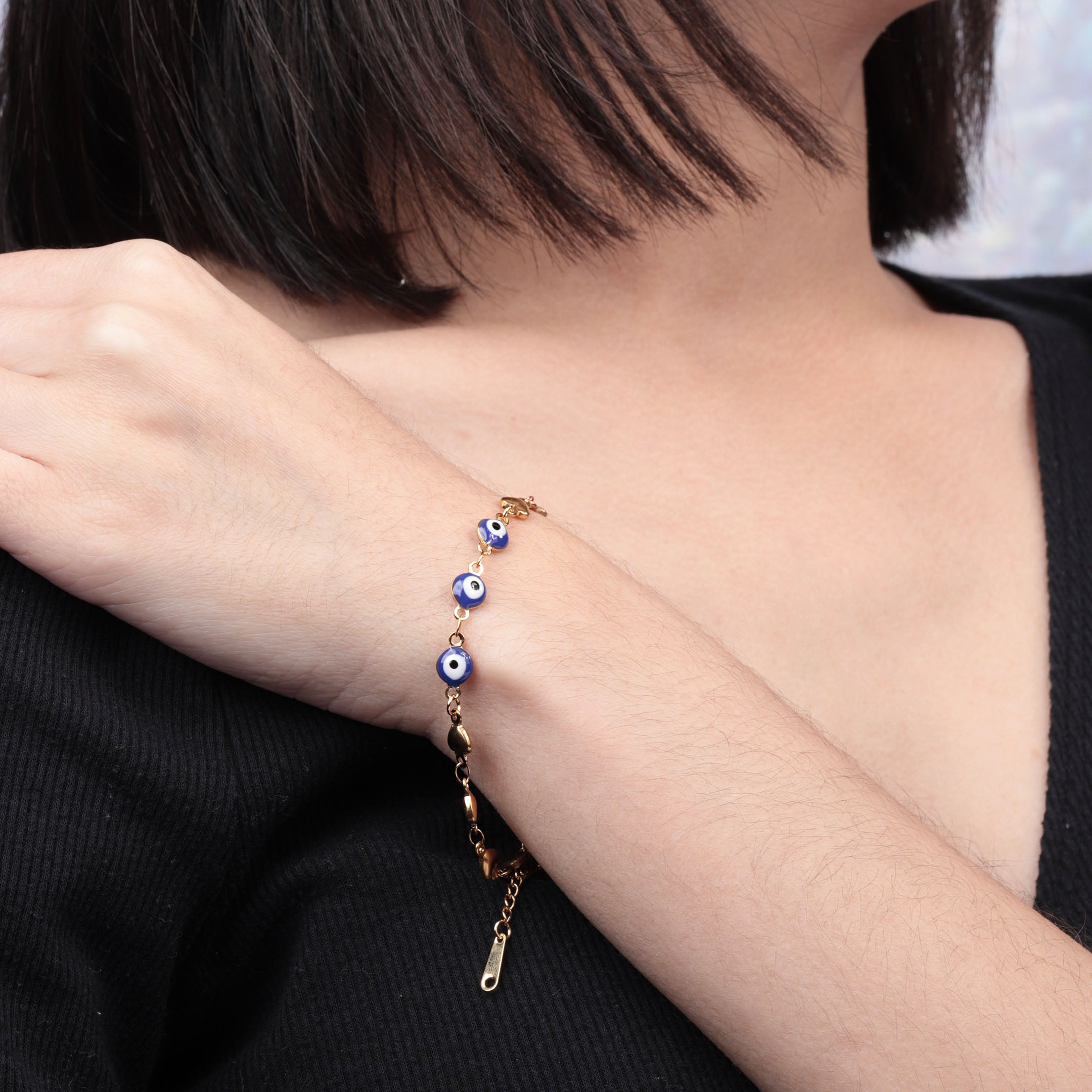 Evil Eye & Hearts Bracelet