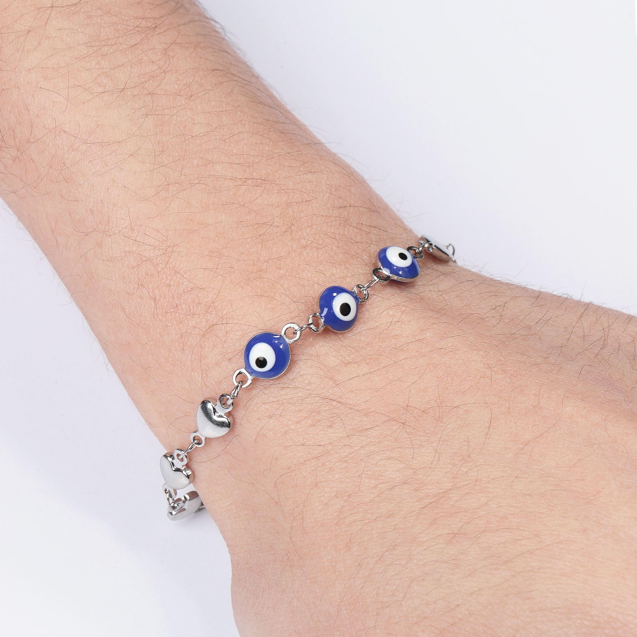 Evil Eye & Hearts Bracelet