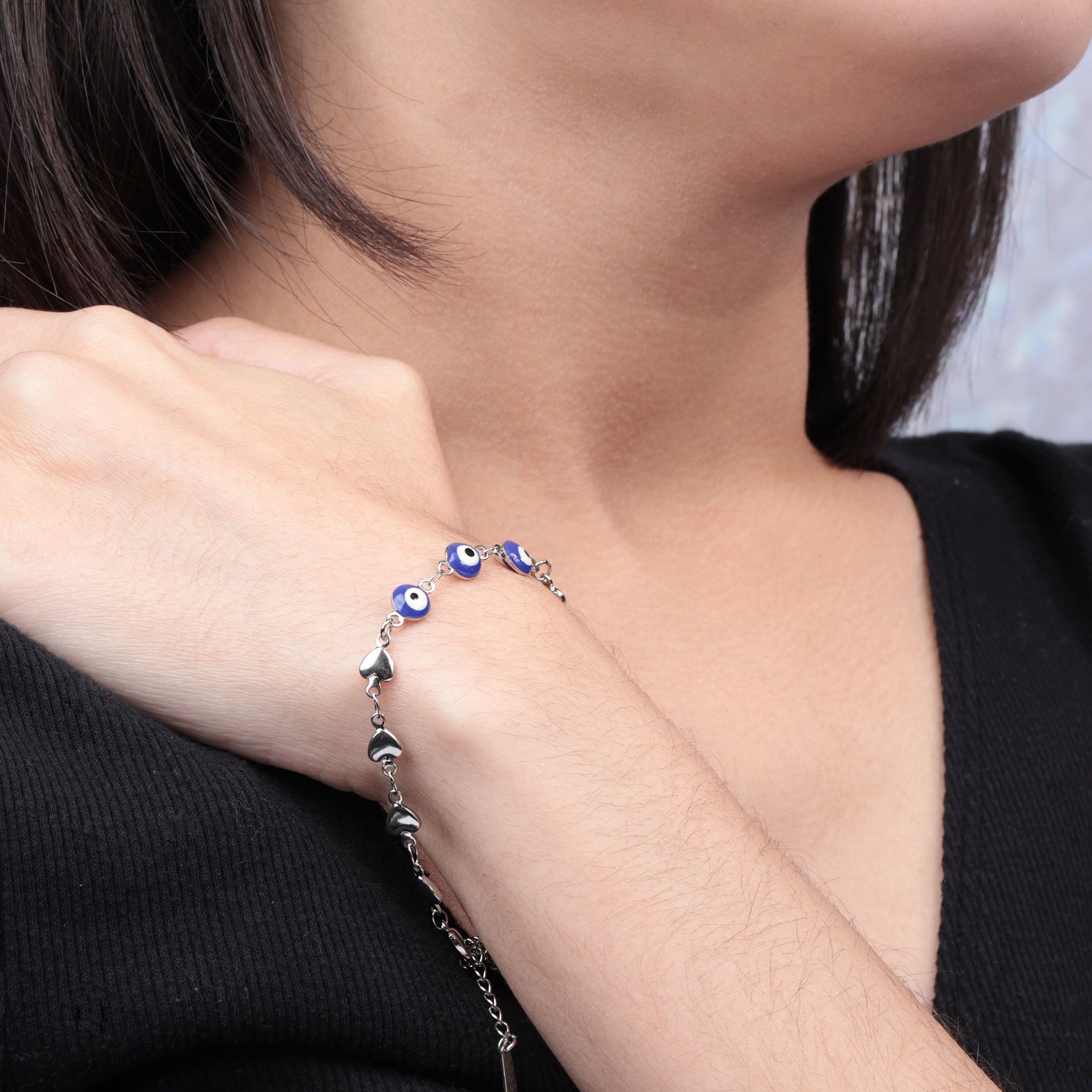 Evil Eye & Hearts Bracelet