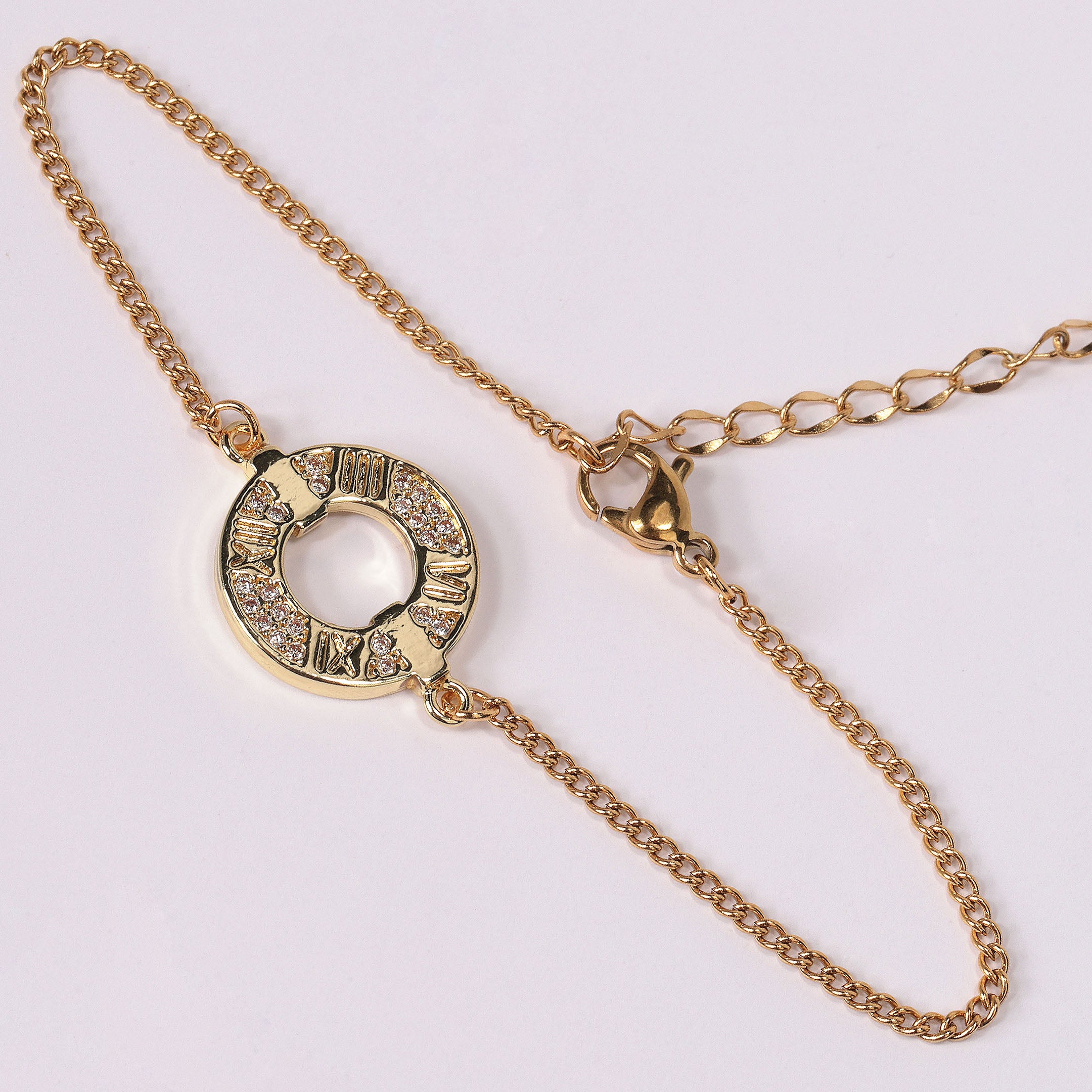 Roman Numeral Round Decor Bracelet