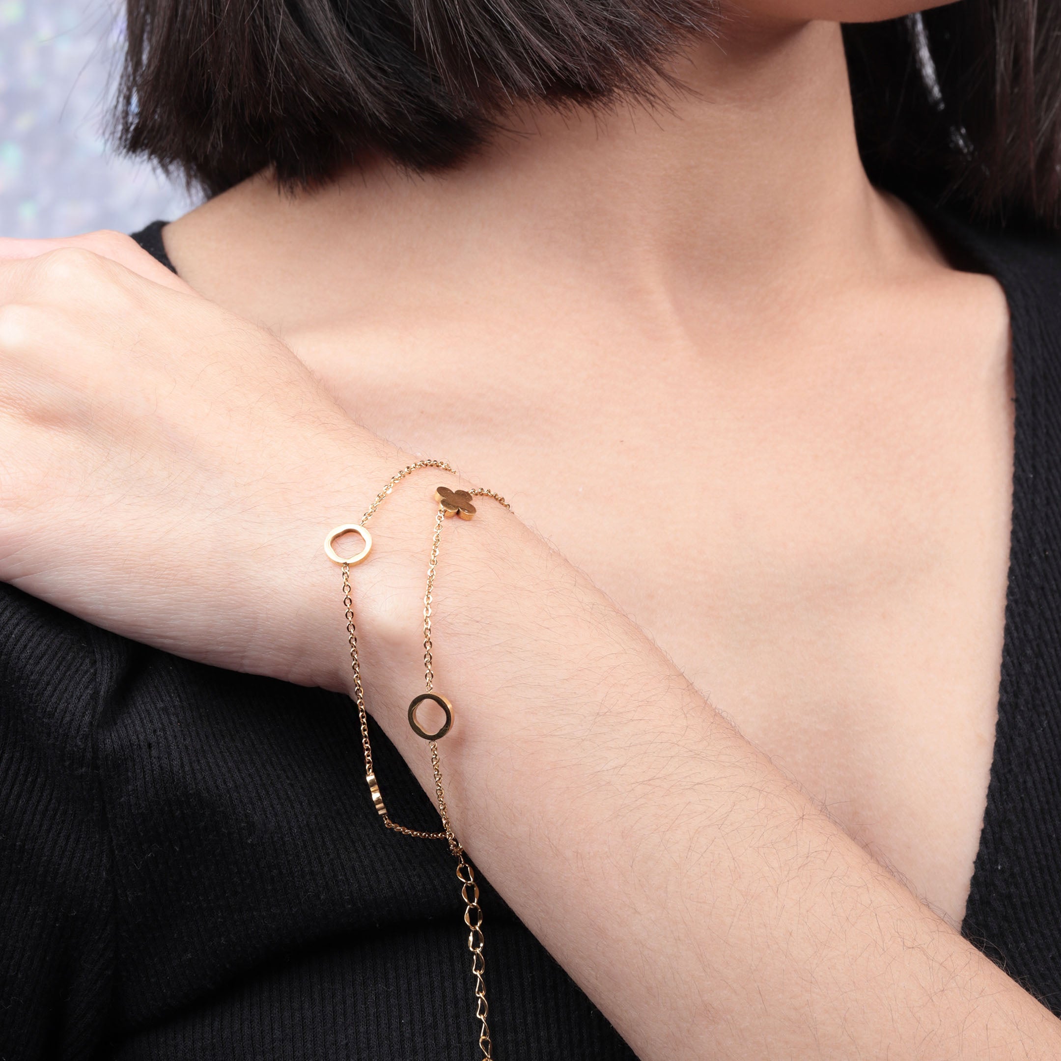 Clover Charm Layered Bracelet