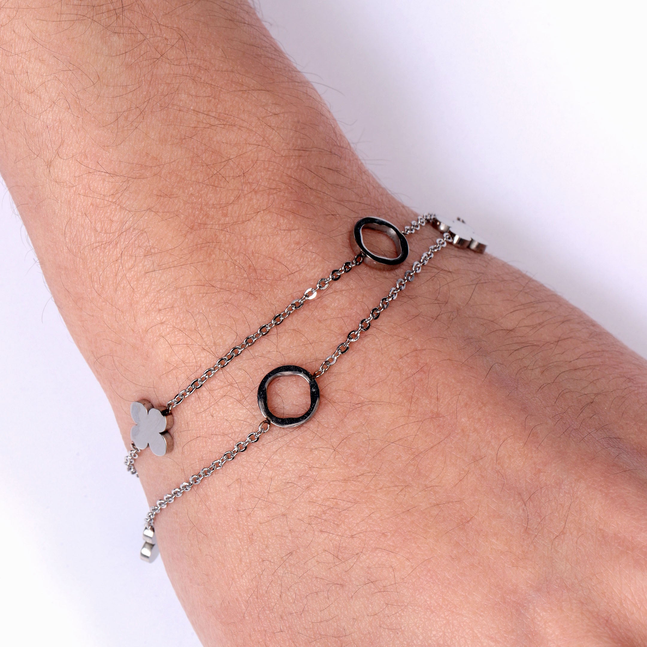 Clover Charm Layered Bracelet