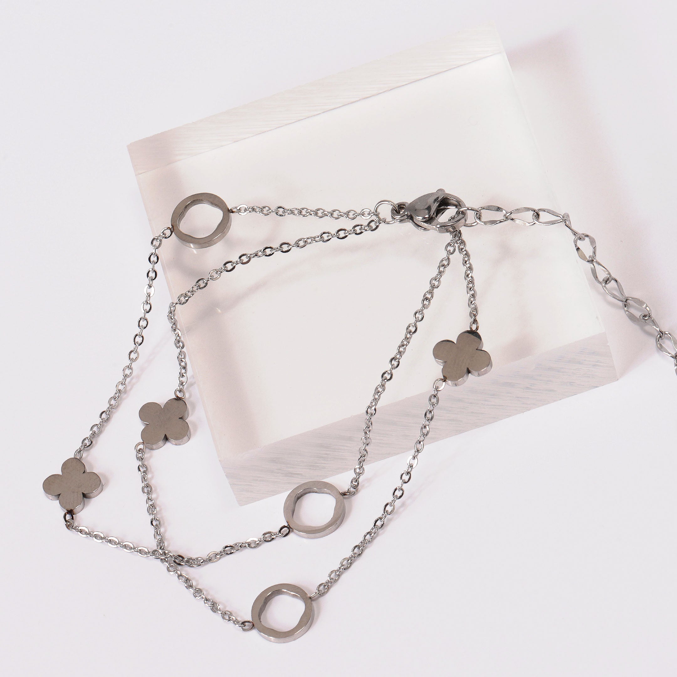 Clover Charm Layered Bracelet