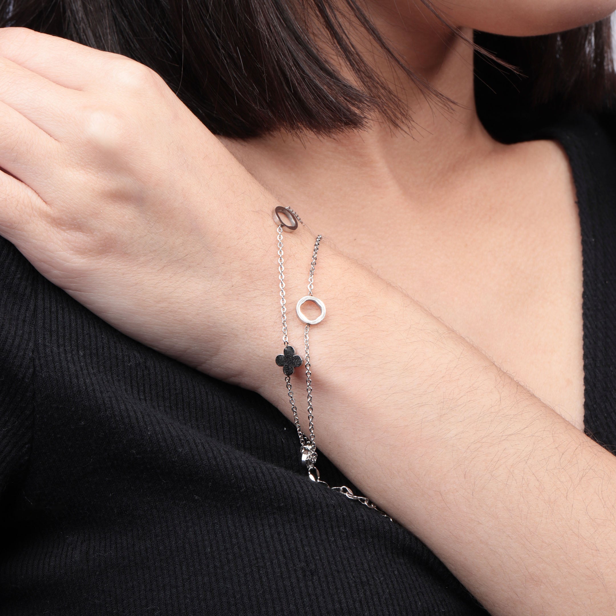 Clover Charm Layered Bracelet