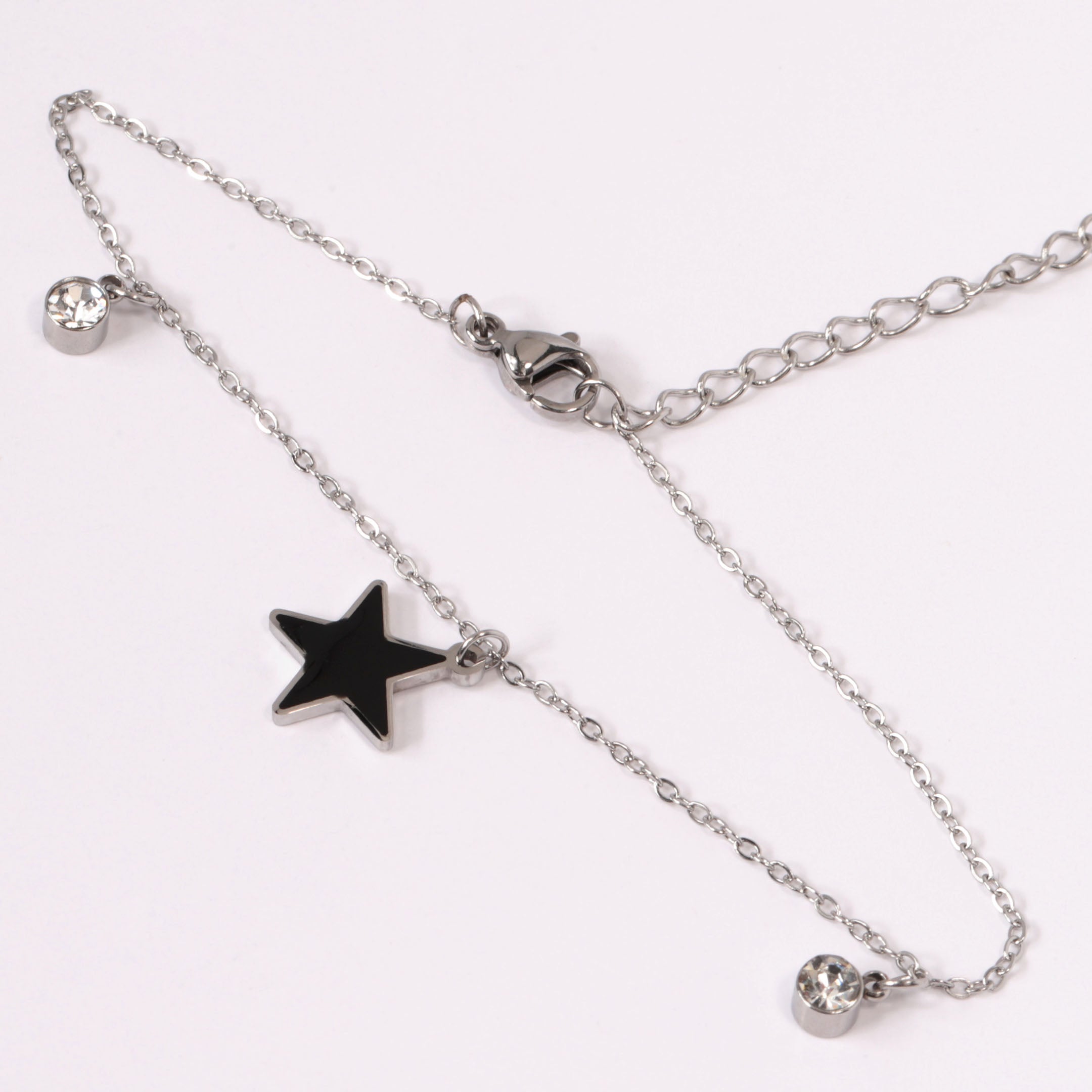 Star & Rhinestone Charm Chain Bracelet