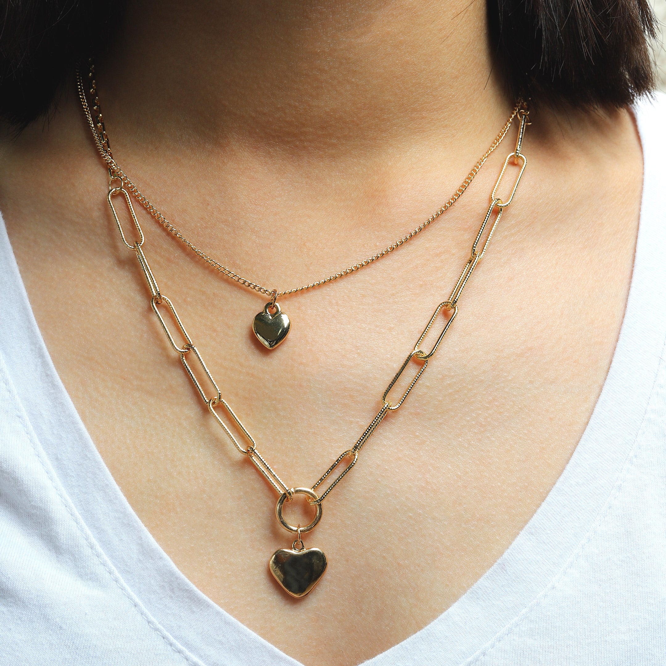Heart Charm Layered Necklace