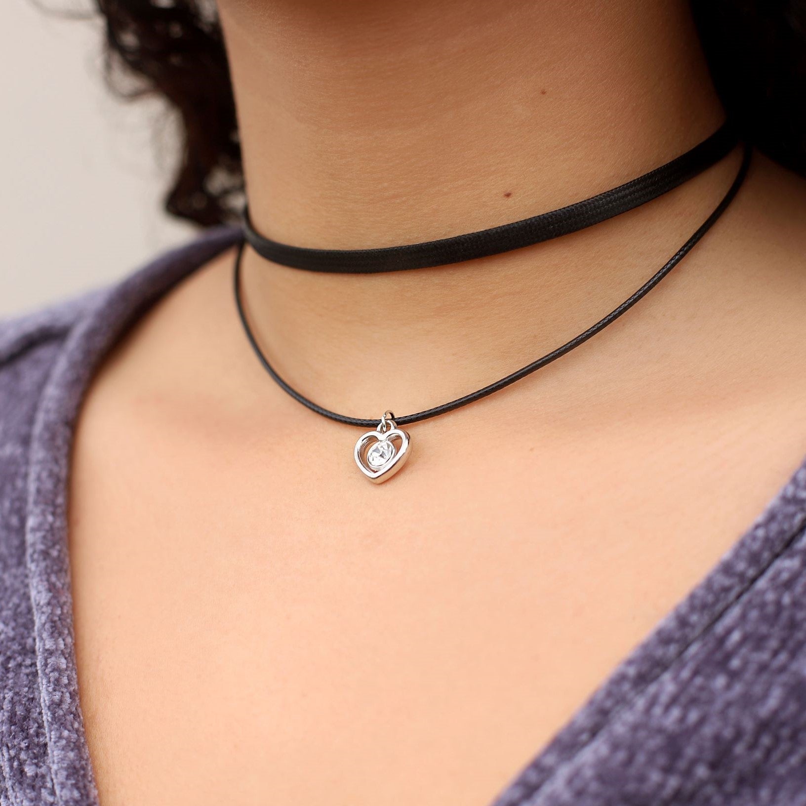 Heart Charm Choker
