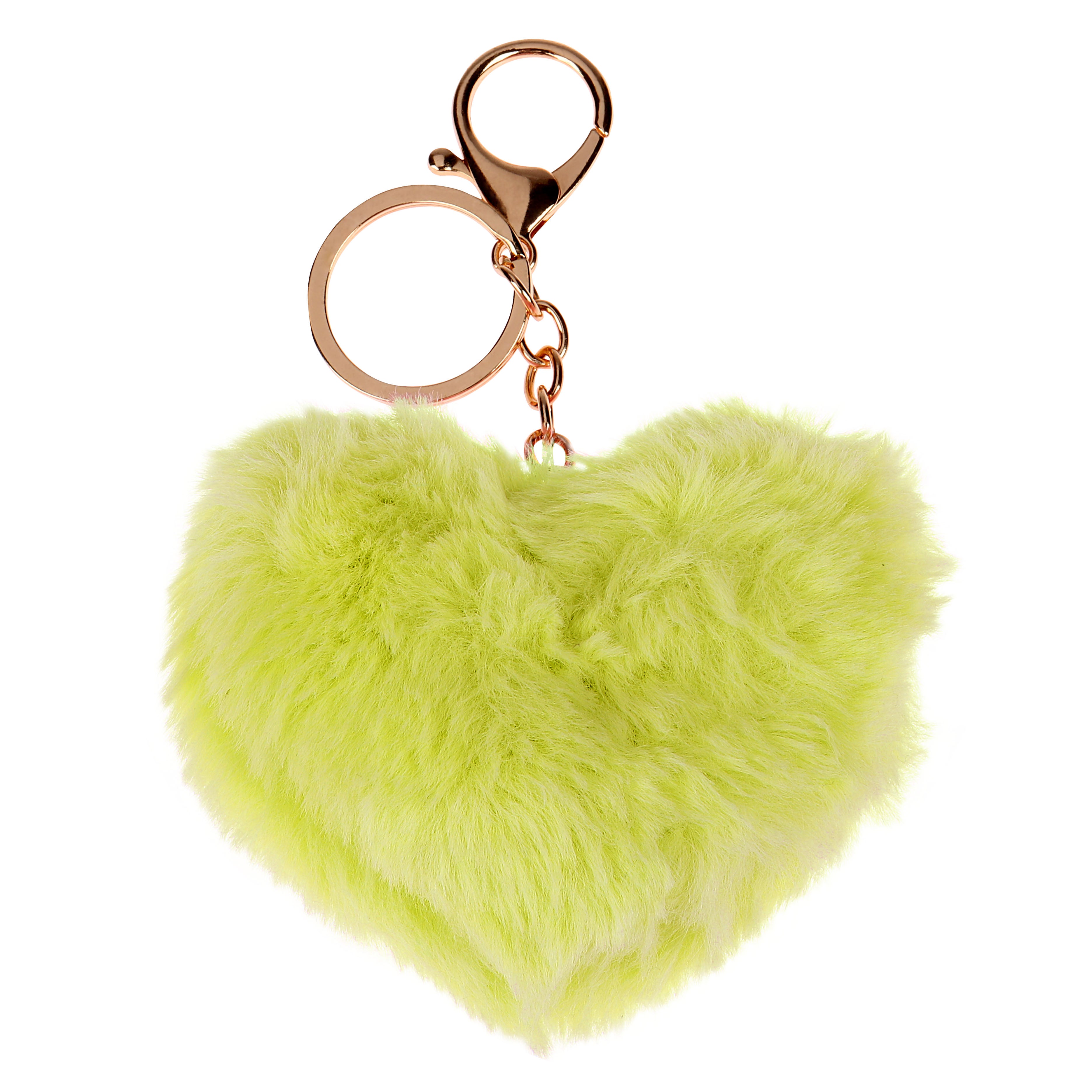 Fluffy Heart Key Chain