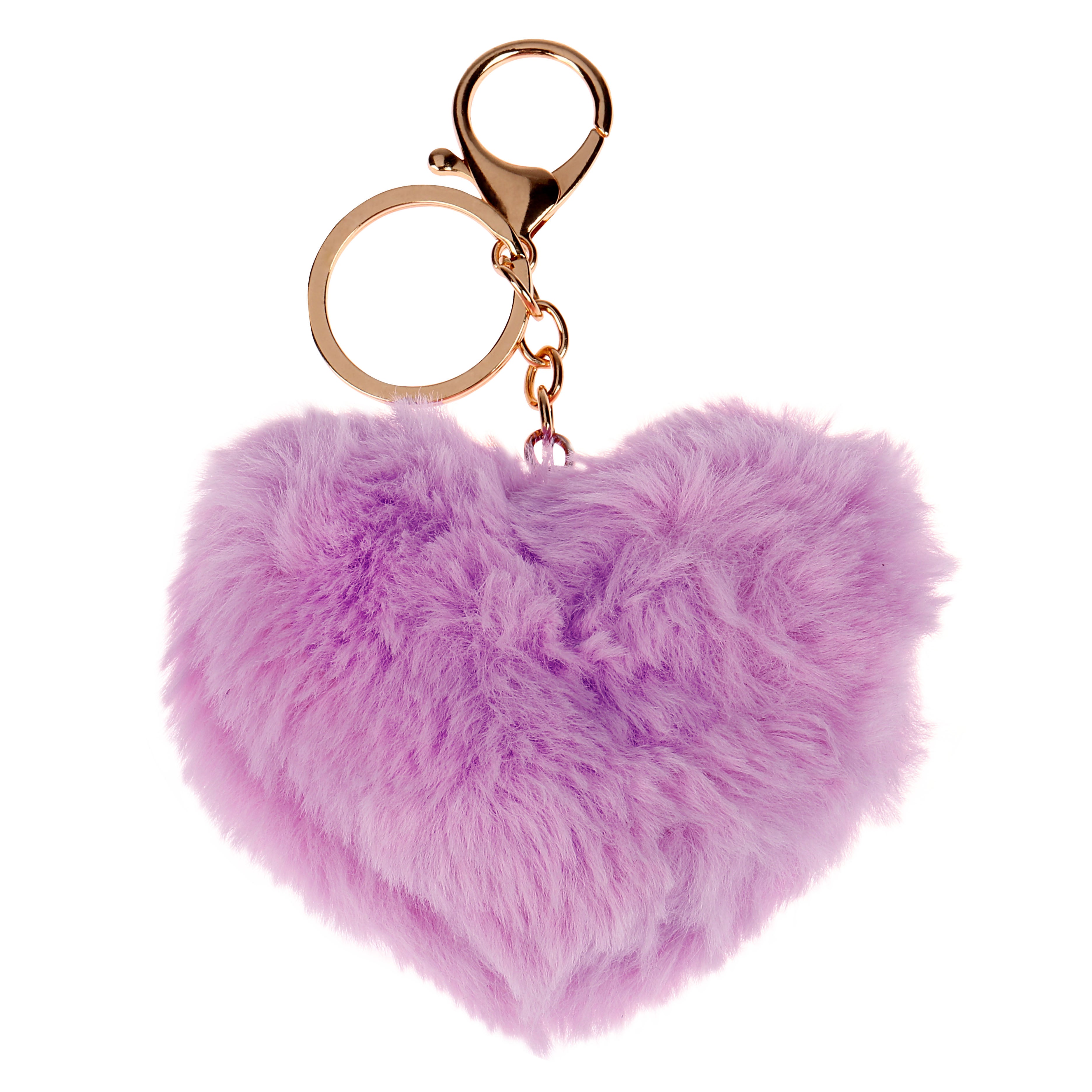Fluffy Heart Key Chain