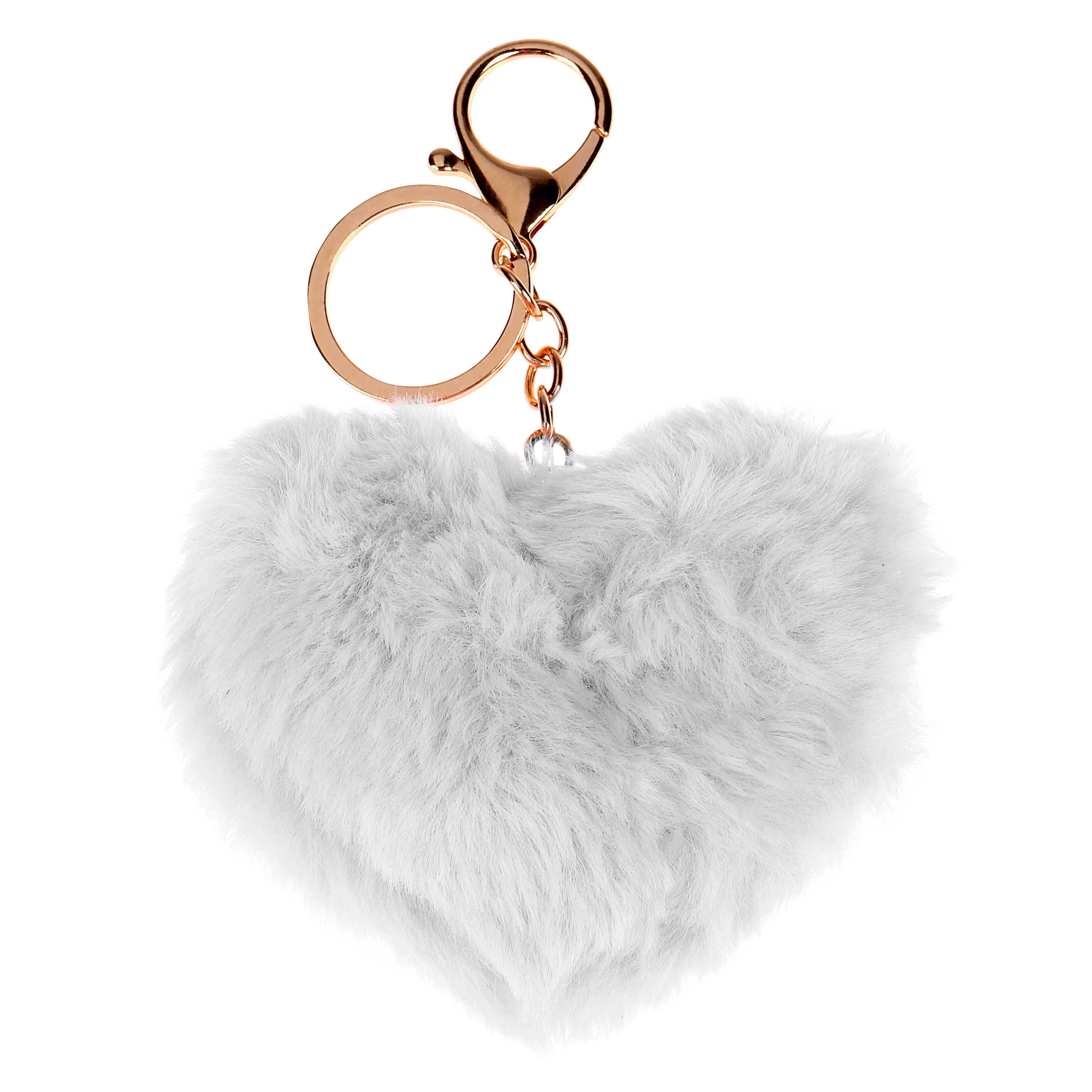 Fluffy Heart Key Chain