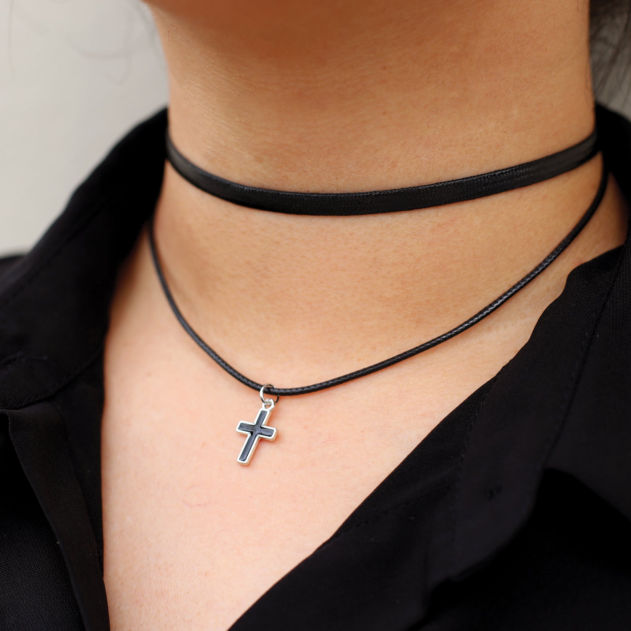 Cross Charm Choker