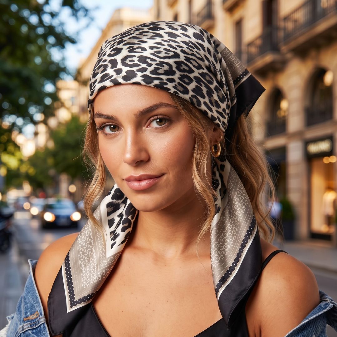 LQQKS 36 Inch Head Scarf for Women – Square Hair Wrap & Neck Scarf Silk Feel 28 Styles