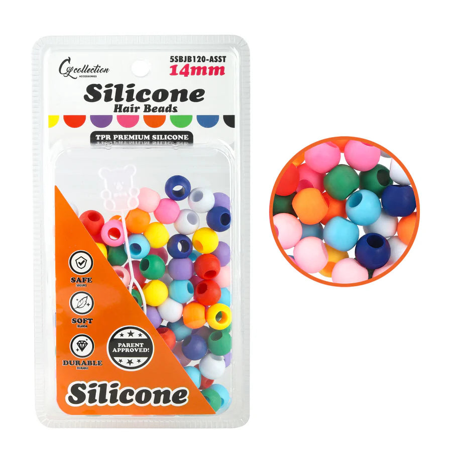 Silicone Hair Beads 4 Pack Variety Bundle (300+ PCS) – Stars, Butterflies, Small & Large Round | Soft, Noiseless & Painless Braiding Accessories for Girls & Women