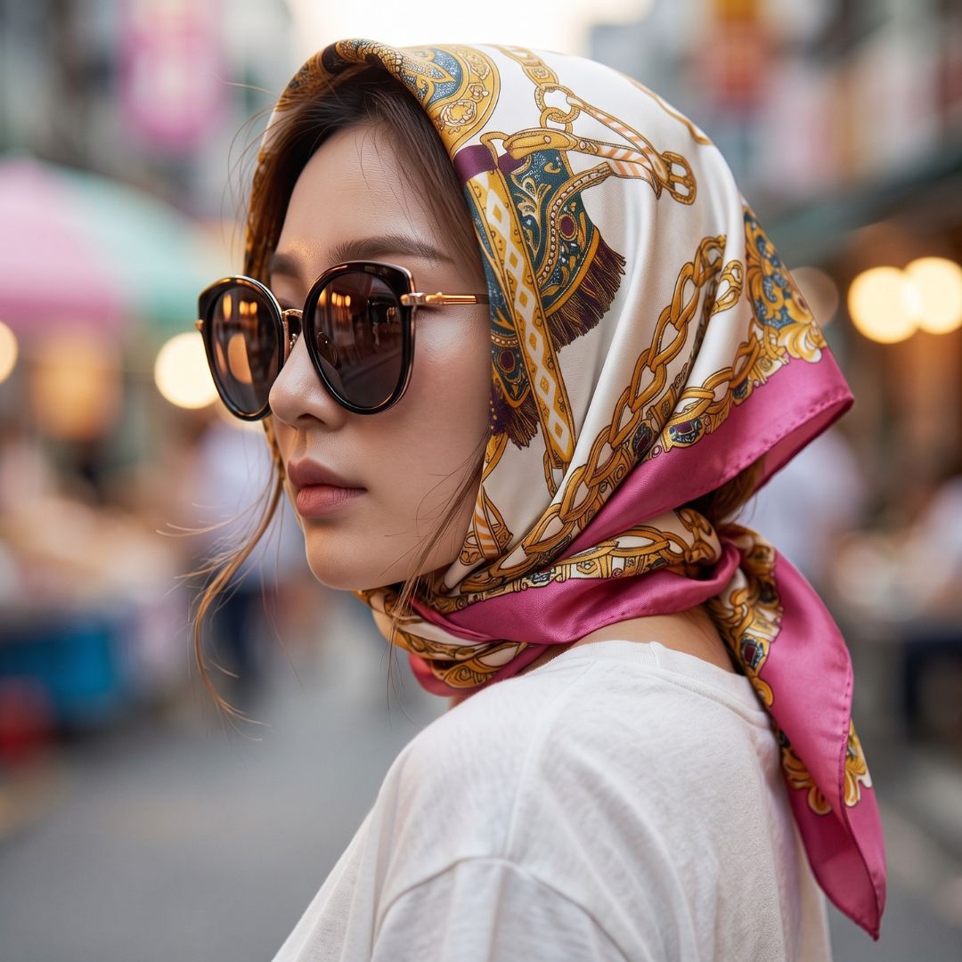LQQKS 36 Inch Head Scarf for Women – Square Hair Wrap & Neck Scarf Silk Feel 28 Styles