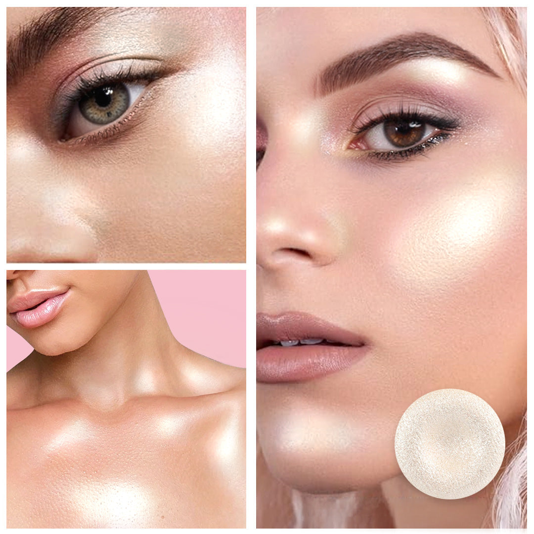 AMUSE Donut Glaze Highlighter Palette – 4 Shade Shimmer Glow Kit | Gold, Champagne & Bronze Radiant Finish