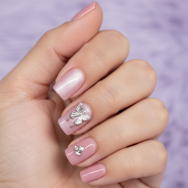 LQQKS Gel Press On Nails – 24 Pieces, Glossy Salon Finish, Easy Apply & Durable, with Glue & Nail File
