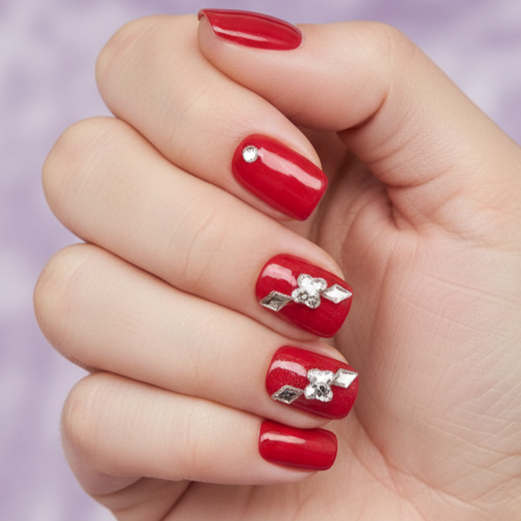 LQQKS Gel Press On Nails – 24 Pieces, Glossy Salon Finish, Easy Apply & Durable, with Glue & Nail File