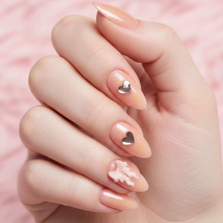 LQQKS Gel Press On Nails – 24 Pieces, Glossy Salon Finish, Easy Apply & Durable, with Glue & Nail File