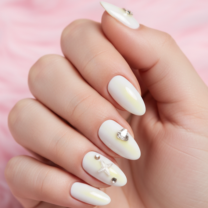 LQQKS Gel Press On Nails – 24 Pieces, Glossy Salon Finish, Easy Apply & Durable, with Glue & Nail File