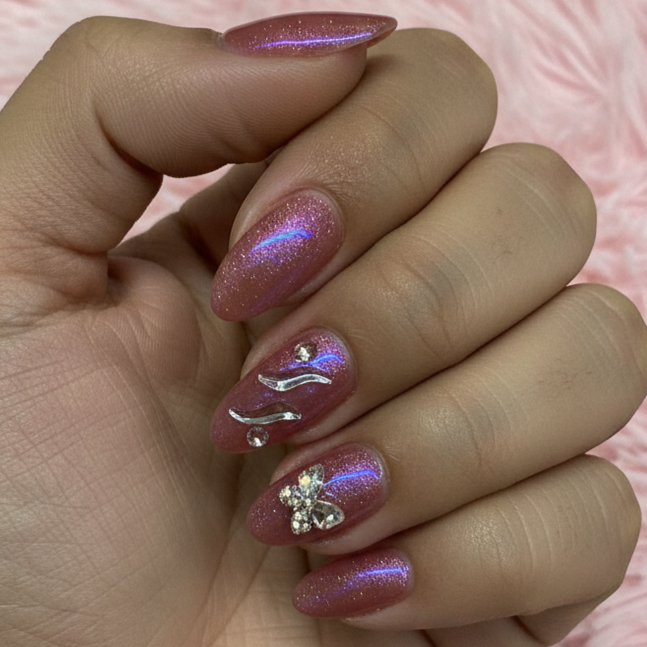 LQQKS Gel Press On Nails – 24 Pieces, Glossy Salon Finish, Easy Apply & Durable, with Glue & Nail File