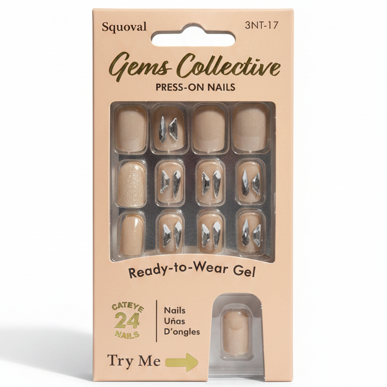 LQQKS Gel Press On Nails – 24 Pieces, Glossy Salon Finish, Easy Apply & Durable, with Glue & Nail File