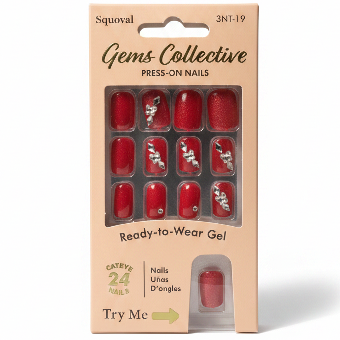 LQQKS Gel Press On Nails – 24 Pieces, Glossy Salon Finish, Easy Apply & Durable, with Glue & Nail File