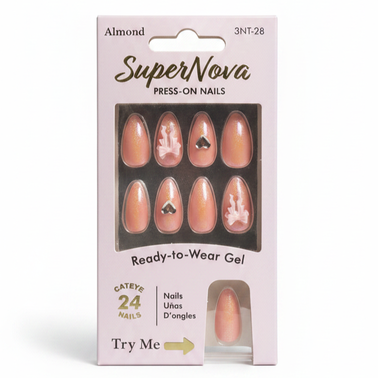 LQQKS Gel Press On Nails – 24 Pieces, Glossy Salon Finish, Easy Apply & Durable, with Glue & Nail File