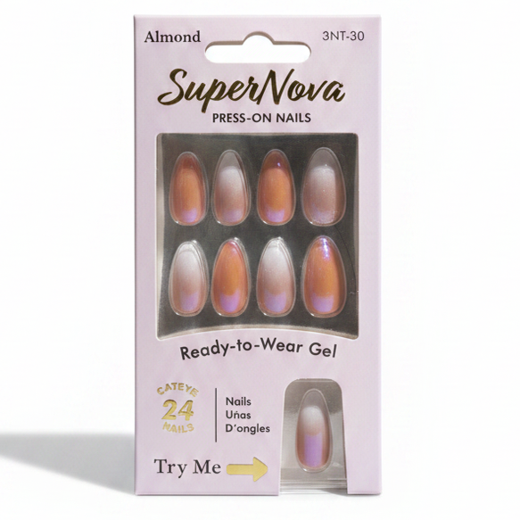 LQQKS Gel Press On Nails – 24 Pieces, Glossy Salon Finish, Easy Apply & Durable, with Glue & Nail File