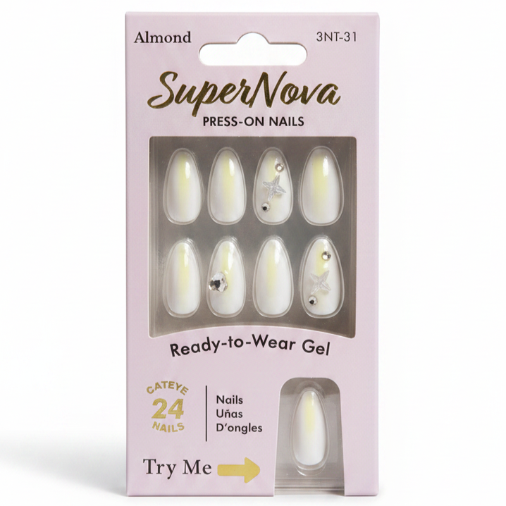 LQQKS Gel Press On Nails – 24 Pieces, Glossy Salon Finish, Easy Apply & Durable, with Glue & Nail File