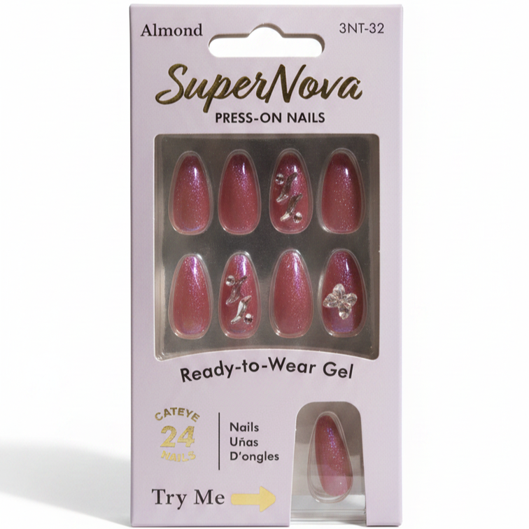 LQQKS Gel Press On Nails – 24 Pieces, Glossy Salon Finish, Easy Apply & Durable, with Glue & Nail File