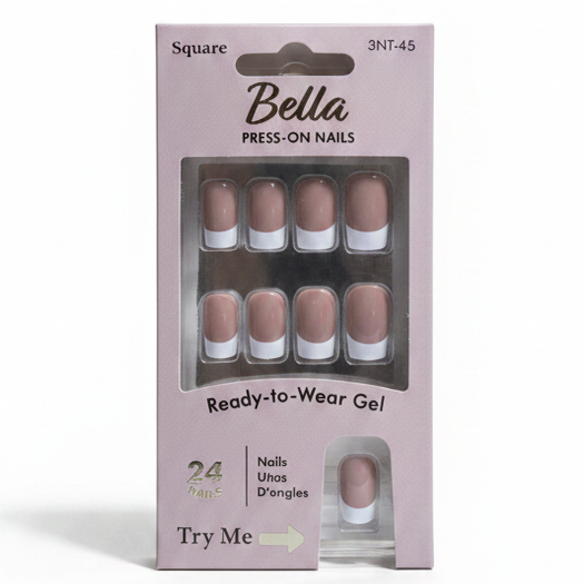 LQQKS Gel Press On Nails – 24 Pieces, Glossy Salon Finish, Easy Apply & Durable, with Glue & Nail File