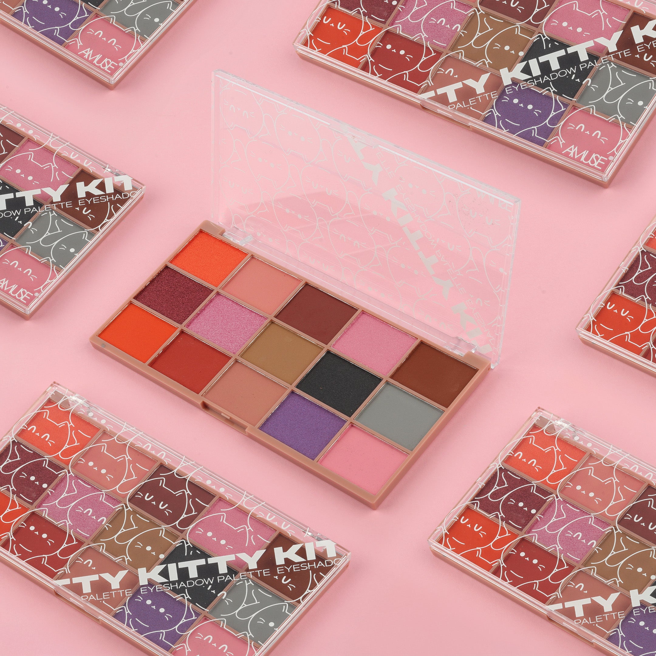 AMUSE Kitty 15-Color Neutral Eyeshadow Palette | Matte & Shimmer Eye Makeup