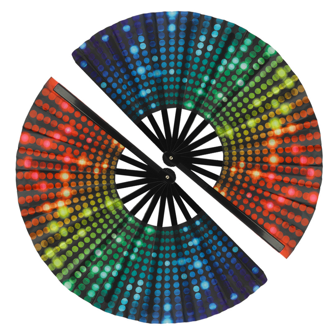 2 Pack Large Folding Clack Fan – Loud Snap Hand Fan for Line Dance, Rave, Festival, Performance, Cosplay, Costume & Cooling