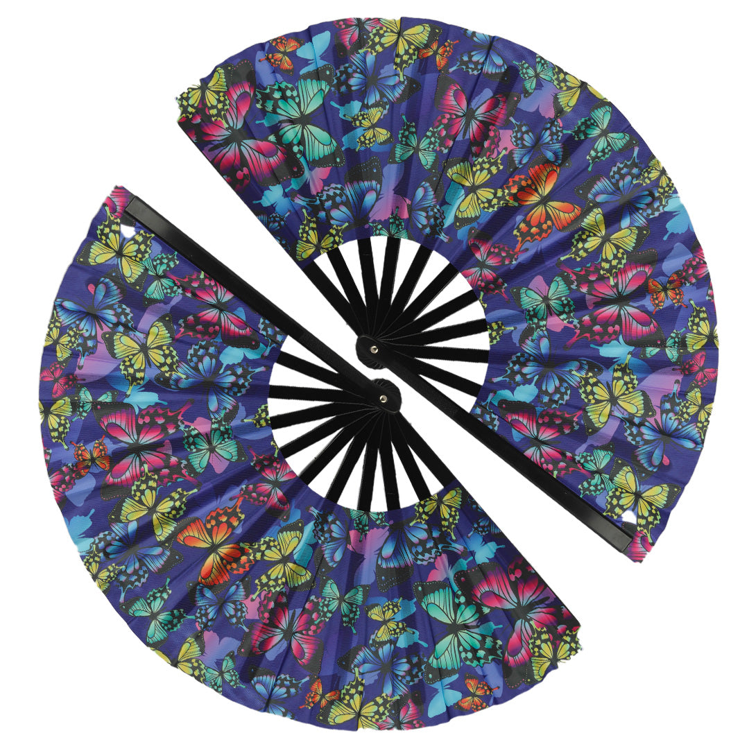 2 Pack Large Folding Clack Fan – Loud Snap Hand Fan for Line Dance, Rave, Festival, Performance, Cosplay, Costume & Cooling
