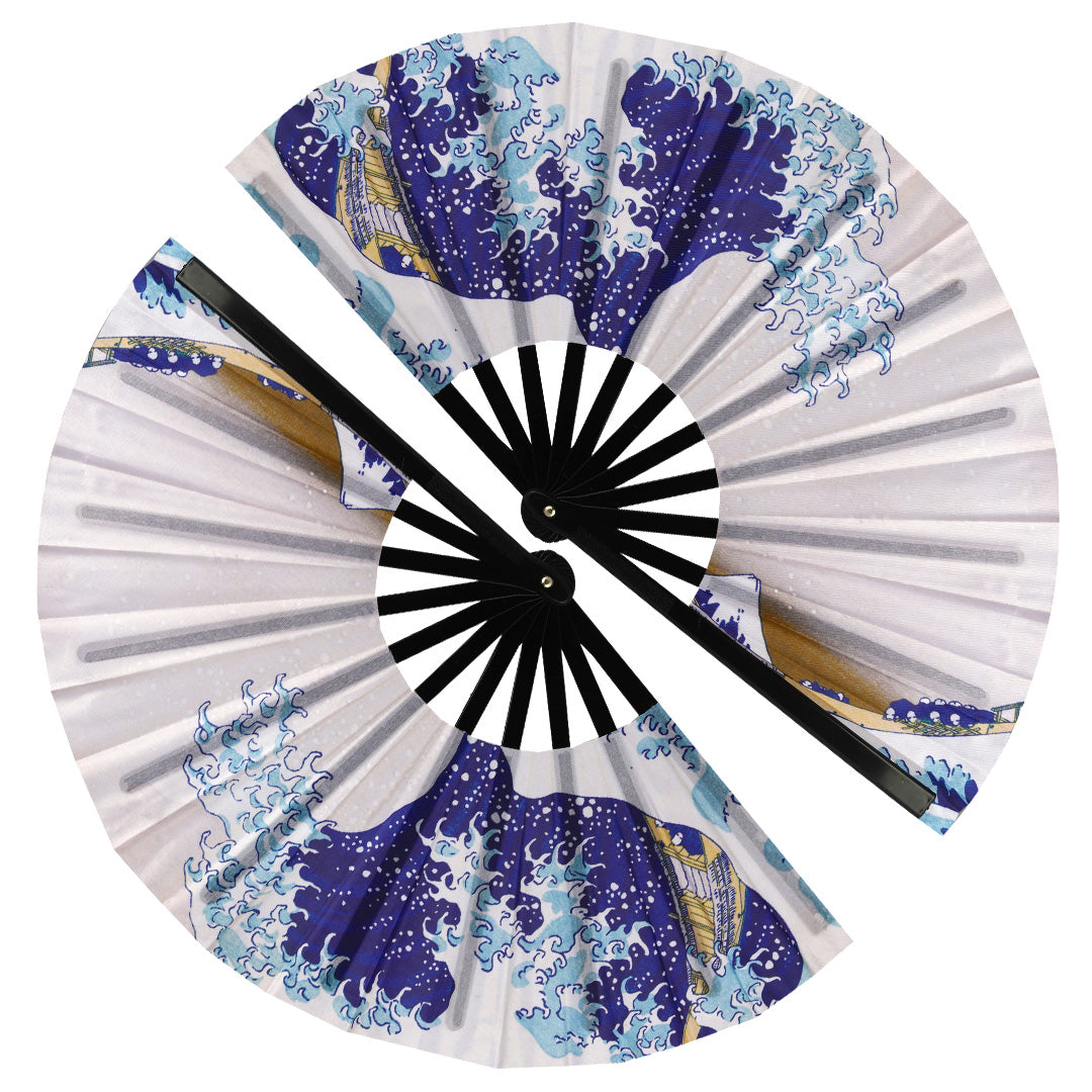 2 Pack Large Folding Clack Fan – Loud Snap Hand Fan for Line Dance, Rave, Festival, Performance, Cosplay, Costume & Cooling