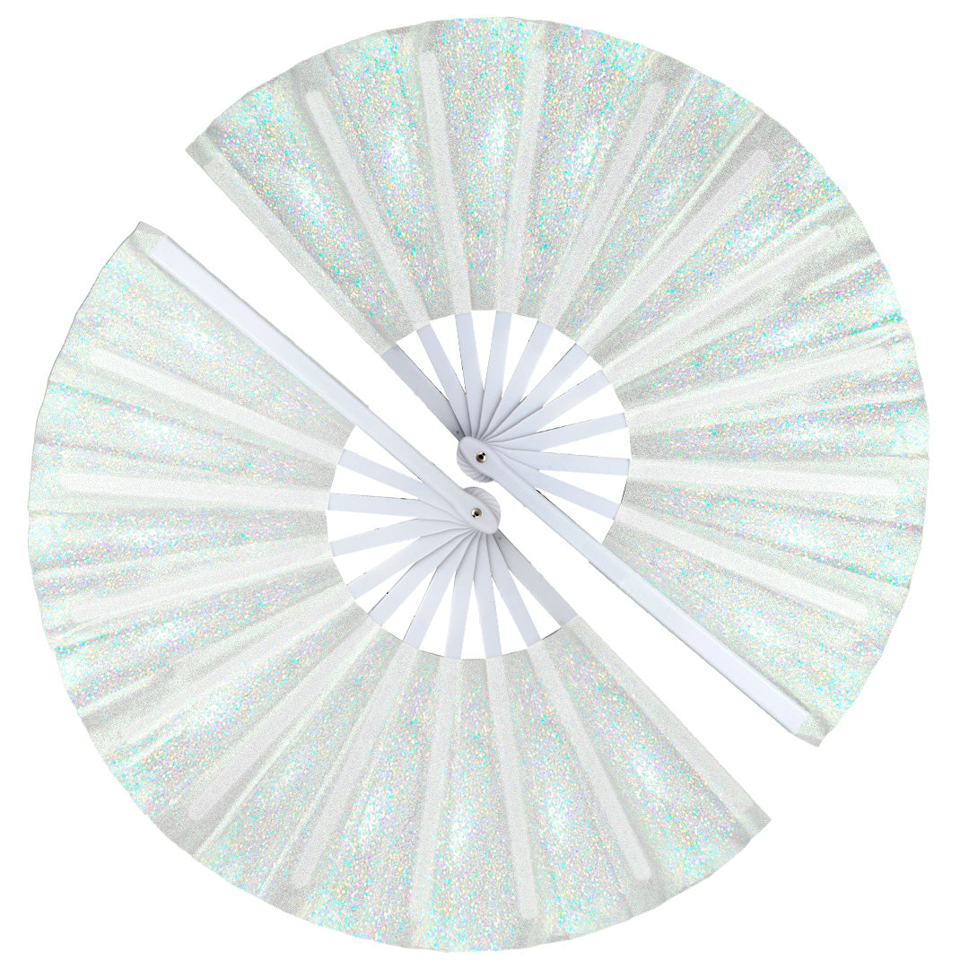 2 Pack Large Folding Clack Fan – Loud Snap Hand Fan for Line Dance, Rave, Festival, Performance, Cosplay, Costume & Cooling