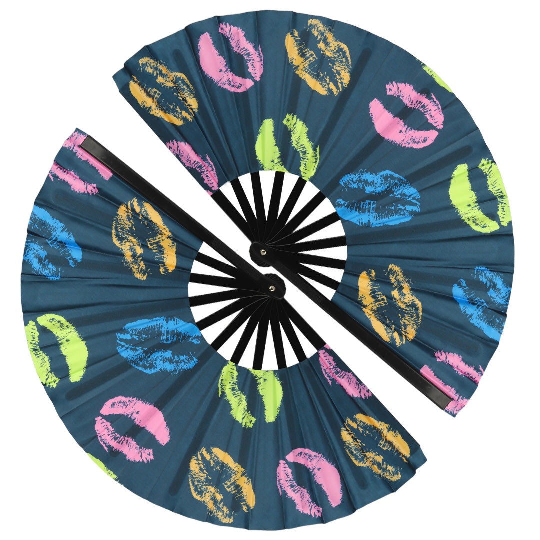 2 Pack Large Folding Clack Fan – Loud Snap Hand Fan for Line Dance, Rave, Festival, Performance, Cosplay, Costume & Cooling