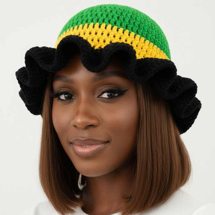 Women's Crochet Bucket Hat – Knitted Boho Fisherman Hat, Foldable Fashion Bucket Cap for Travel, Festivals & Everyday Wear