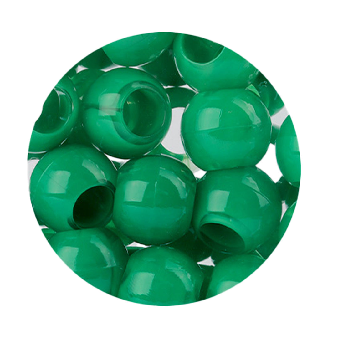 Plastic Hair Beads – Large Pack 120 pcs 14mm, Glossy Styling Beads for Braids, Twists, Crafts, Girls & Women, Classic Braiding Accessories with Braiding Tool