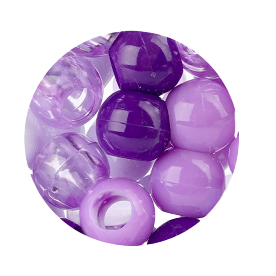 Plastic Hair Beads – Large Pack 120 pcs 14mm, Glossy Styling Beads for Braids, Twists, Crafts, Girls & Women, Classic Braiding Accessories with Braiding Tool