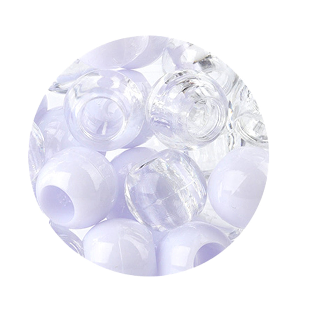 Plastic Hair Beads – Large Pack 120 pcs 14mm, Glossy Styling Beads for Braids, Twists, Crafts, Girls & Women, Classic Braiding Accessories with Braiding Tool