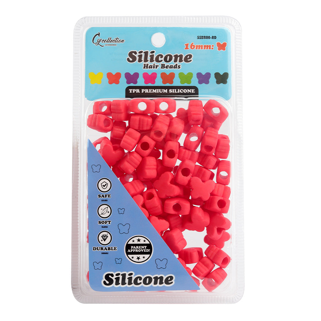 Butterfly Shaped Silicone Hair Beads – 1 Pack, 80 PCS 16mm, Soft & Flexible, Noiseless, Painless Hair Accessories for Women & Girls Stylish Braiding