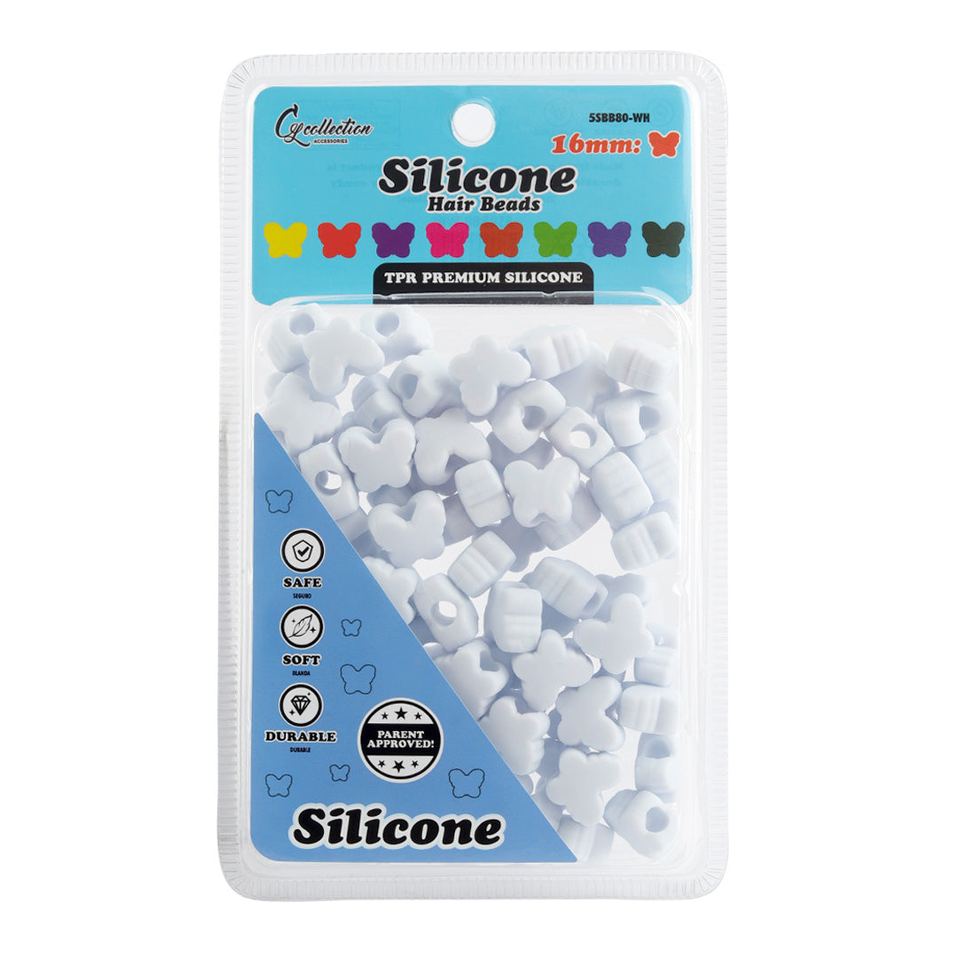 Butterfly Shaped Silicone Hair Beads – 1 Pack, 80 PCS 16mm, Soft & Flexible, Noiseless, Painless Hair Accessories for Women & Girls Stylish Braiding