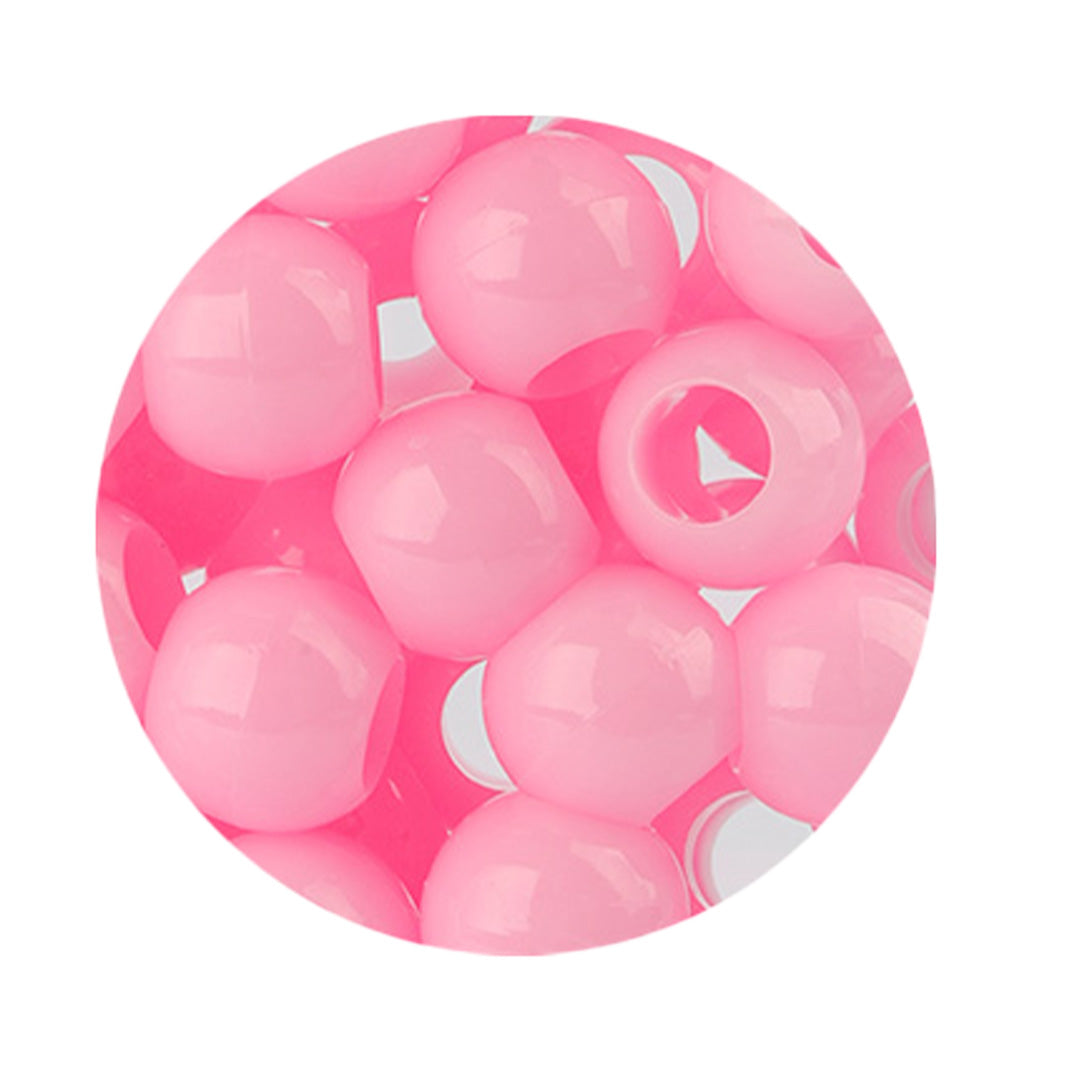 Plastic Hair Beads – Large Pack 120 pcs 14mm, Glossy Styling Beads for Braids, Twists, Crafts, Girls & Women, Classic Braiding Accessories with Braiding Tool