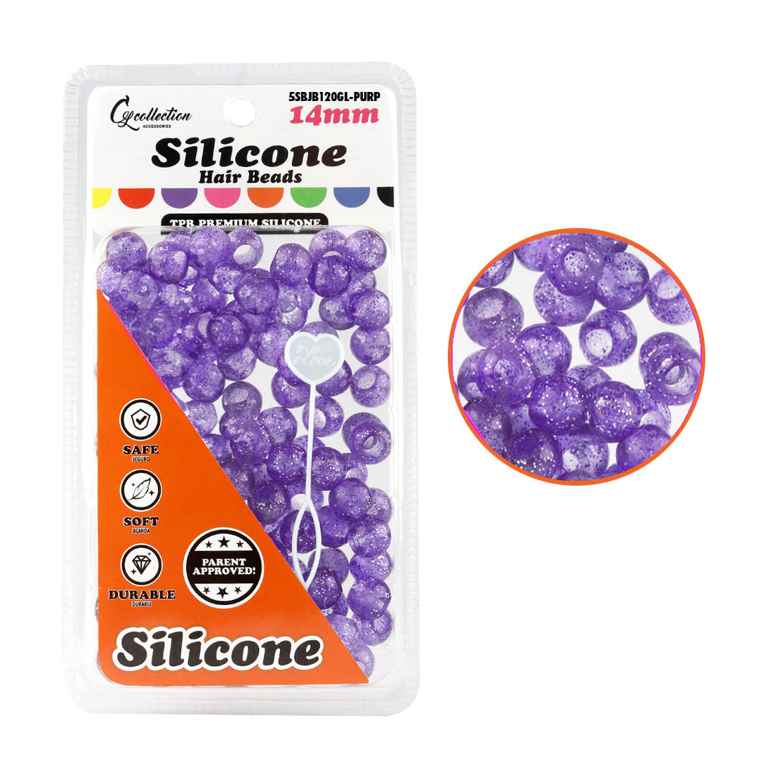 Silicone Hair Beads – 100 PCS 14mm, Premium Soft Rubber, Noiseless, Painless, Light for Women Girls Stylish Braiding