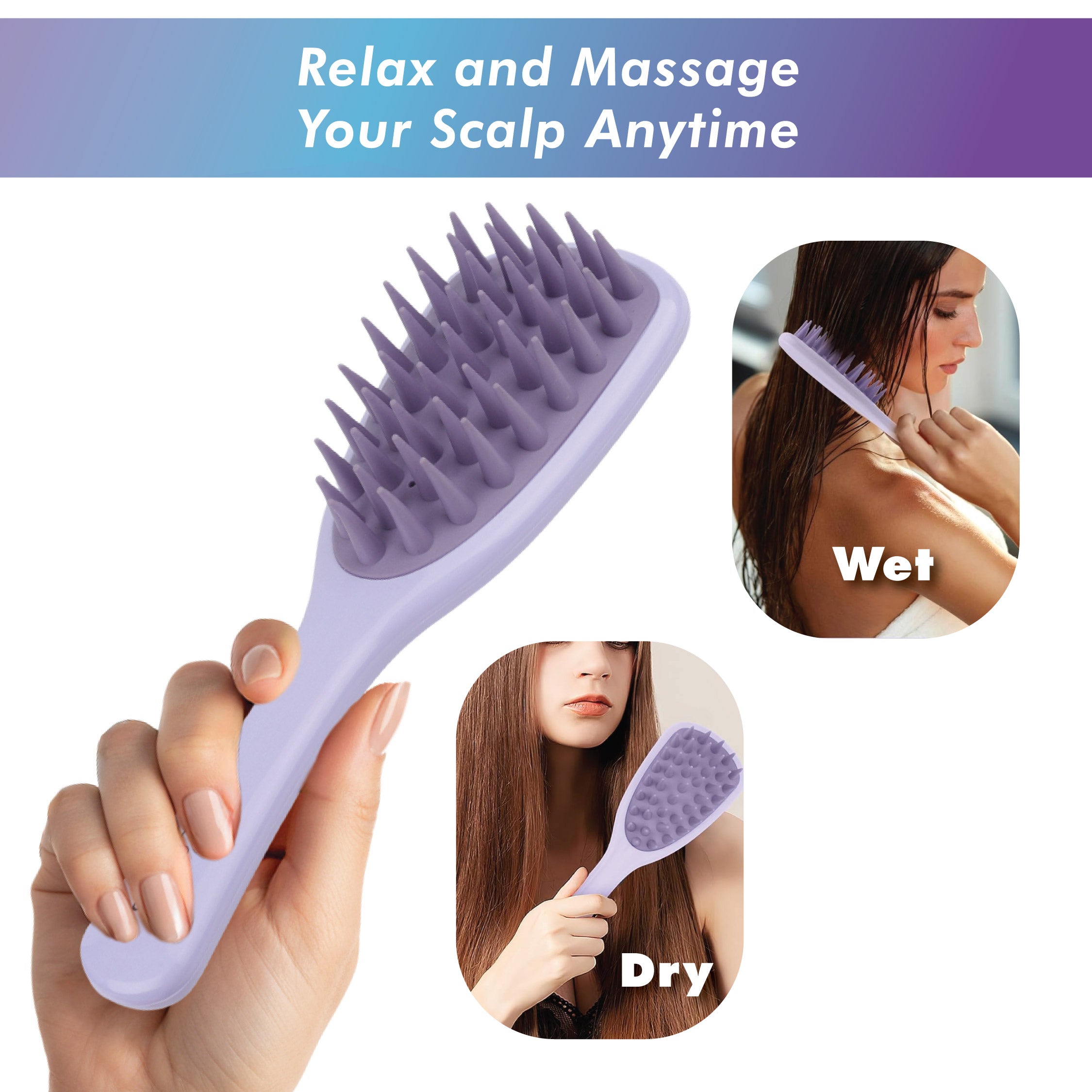 Silicone Shampoo Brush & Scalp Massager – Deep Clean Scalp Scrubber for Healthy Hair Growth and Dandruff Relief