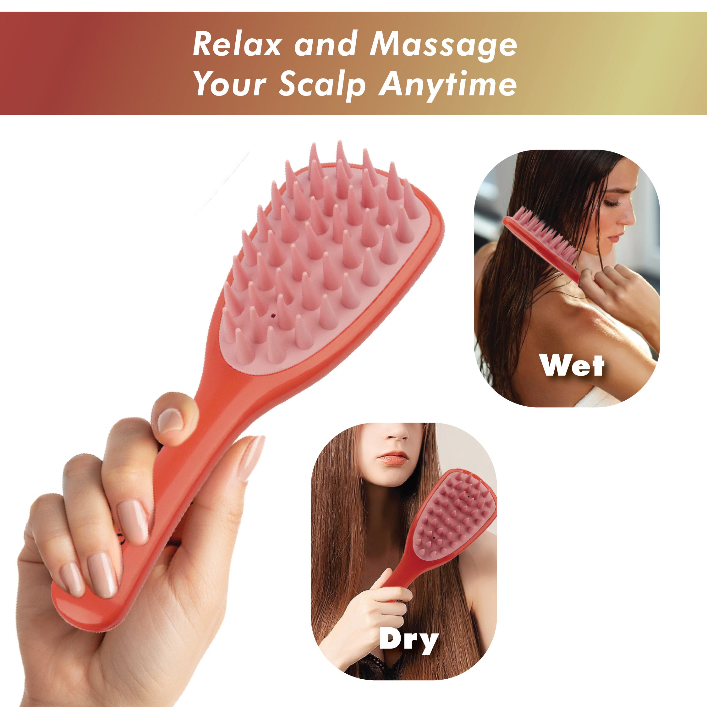 Silicone Shampoo Brush & Scalp Massager – Deep Clean Scalp Scrubber for Healthy Hair Growth and Dandruff Relief