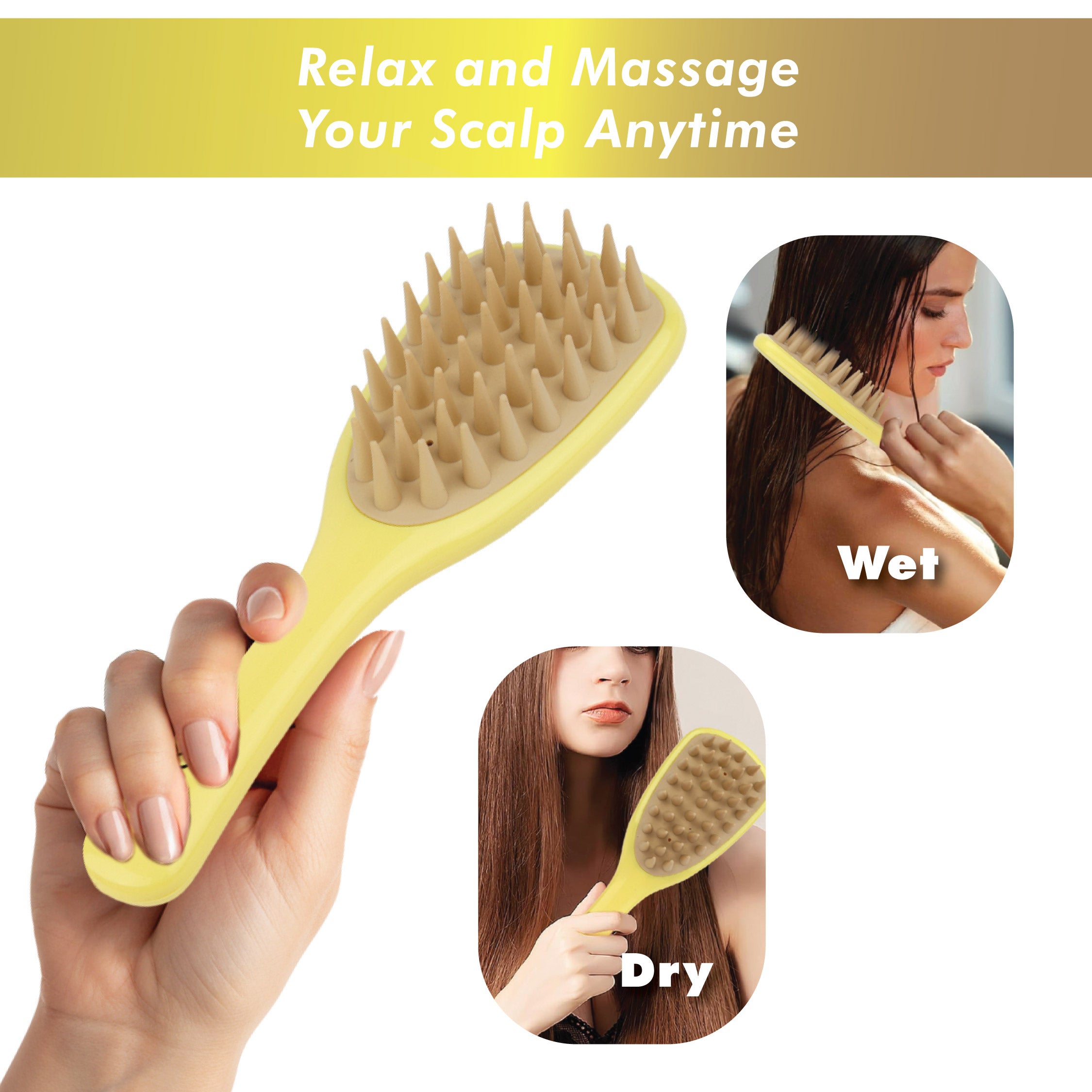 Silicone Shampoo Brush & Scalp Massager – Deep Clean Scalp Scrubber for Healthy Hair Growth and Dandruff Relief