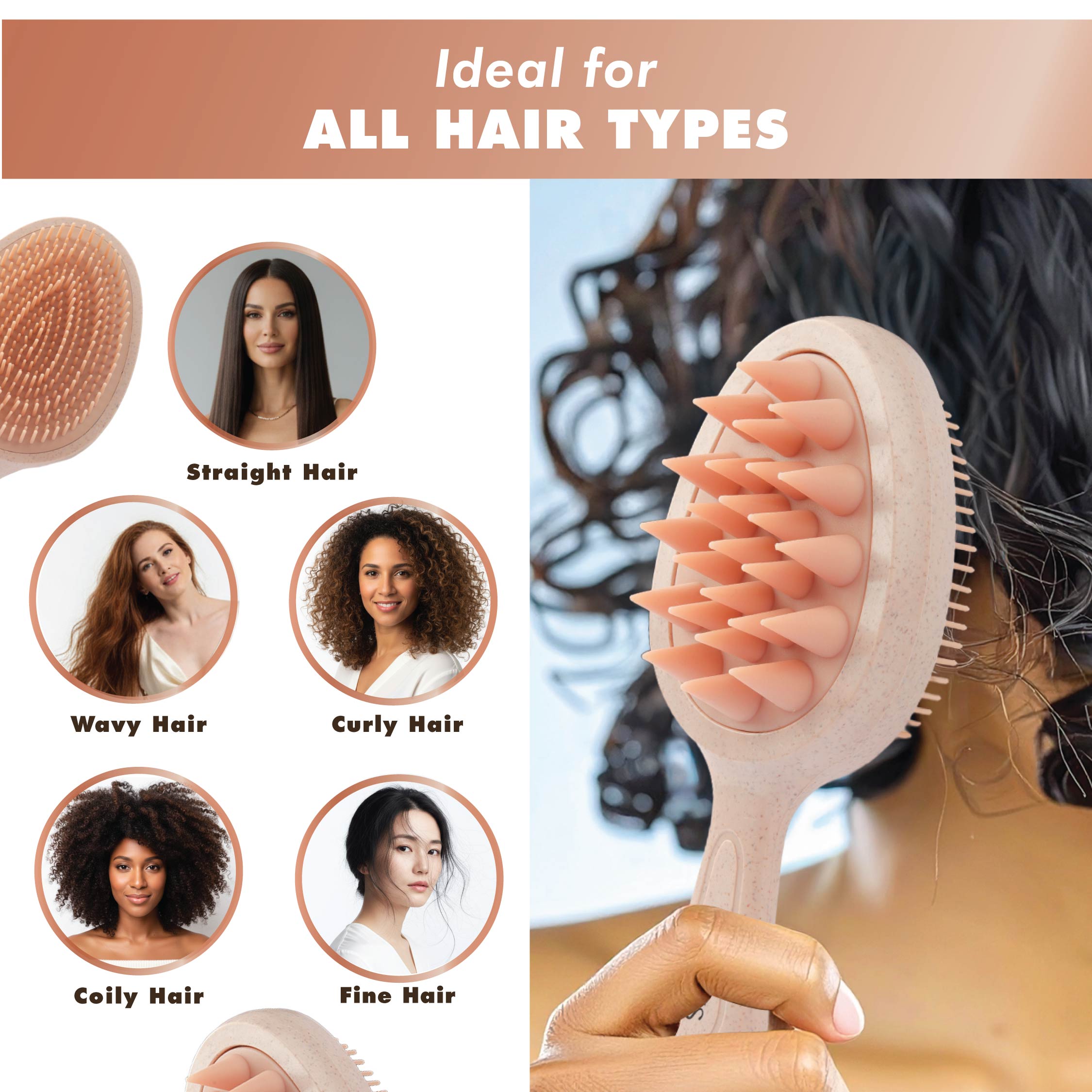 2-in-1 Double Sided Scalp Brush – Deep Clean Shampoo Scrubber & Relaxing Hair Massage Tool