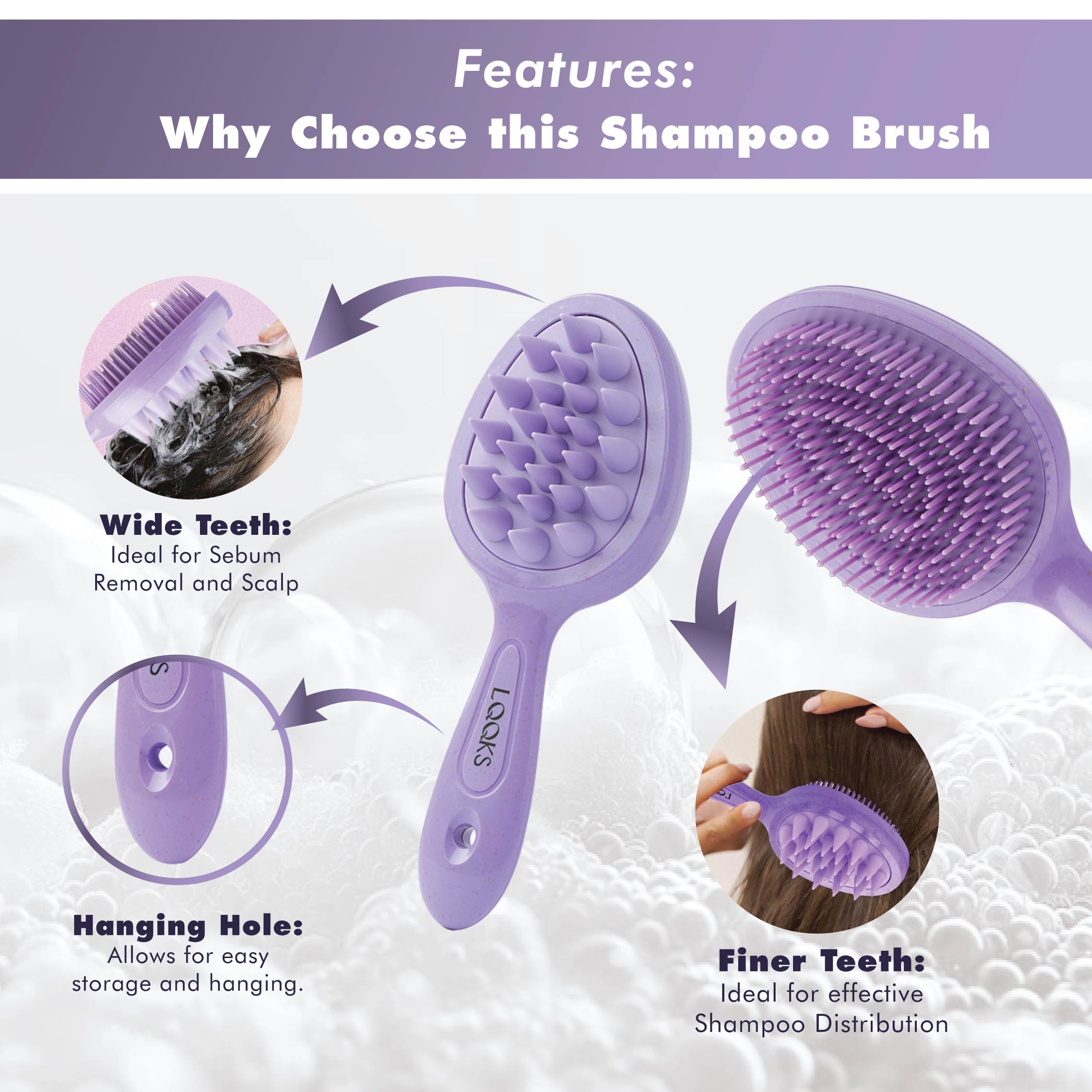 2-in-1 Double Sided Scalp Brush – Deep Clean Shampoo Scrubber & Relaxing Hair Massage Tool